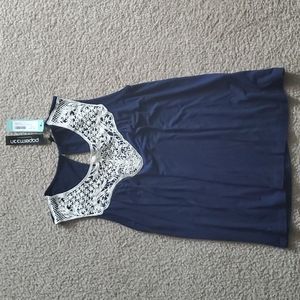 Small Papermoon Stitch Fix navy crochet tank